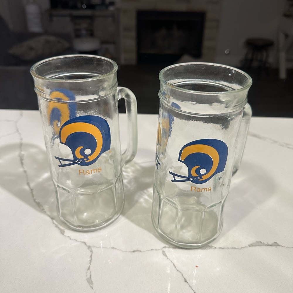 Vintage Rams Glass Mugs
